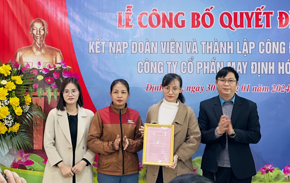 Định Hóa: Thành lập công đoàn cơ sở đầu tiên trong doanh nghiệp