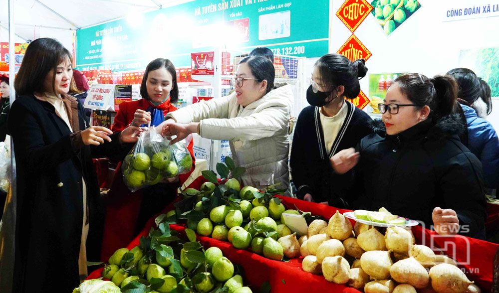 Đoàn viên công đoàn TP. Thái Nguyên, huyện Đồng Hỷ mua sắm hàng hóa tại chương trình Chợ Tết Công đoàn.