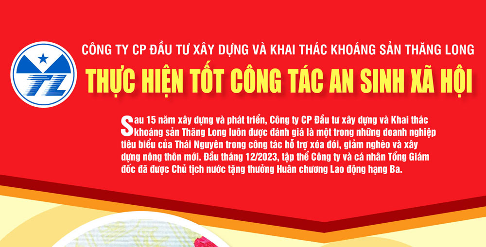 Công ty CP Đầu tư xây dựng và Khai thác khoáng sản Thăng Long: Thực hiện tốt công tác an sinh xã hội