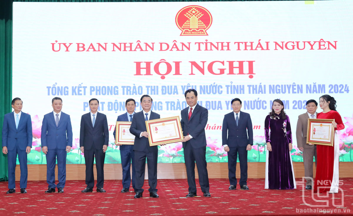 Thừa ủy quyền của Chủ tịch nước, đồng chí Bí thư Tỉnh ủy Trịnh Việt Hùng trao Huân chương Lao động hạng Nhì tặng các cá nhân.