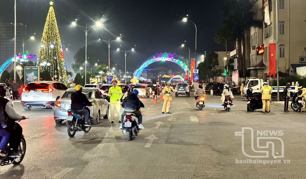 Công an TP. Thái Nguyên: Đảm bảo trật tự an toàn giao thông đêm Giao thừa