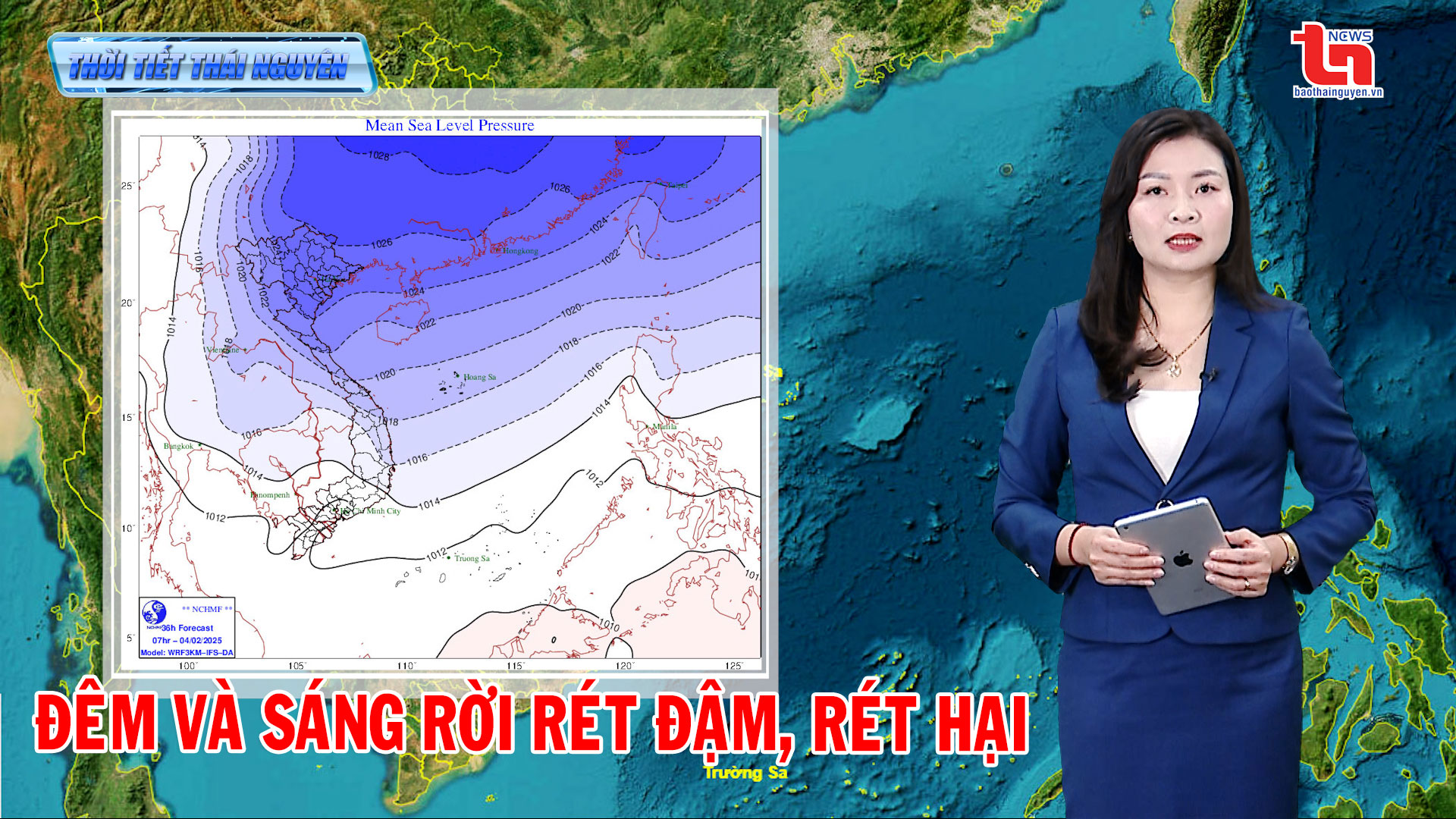 Dự báo thời tiết Thái Nguyên đêm 3 và ngày 4/02