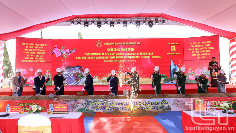 Bộ Tổng Tham mưu khởi công xây dựng 2 trường học tại huyện Định Hoá