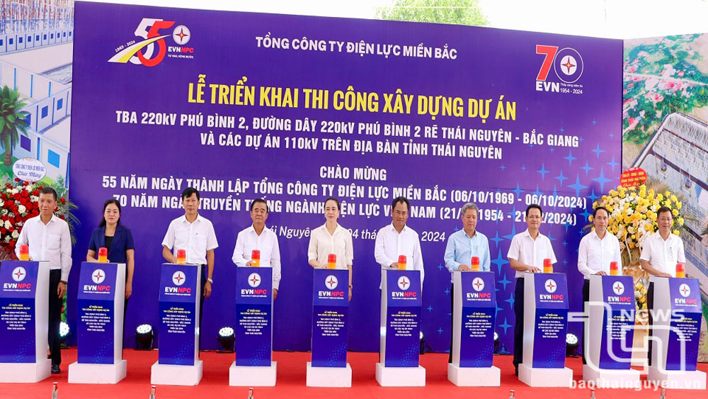 Ngành điện triển khai thi công dự án TBA 220kV Phú Bình 2 và các dự án 110kV trên địa bàn tỉnh Thái Nguyên.
