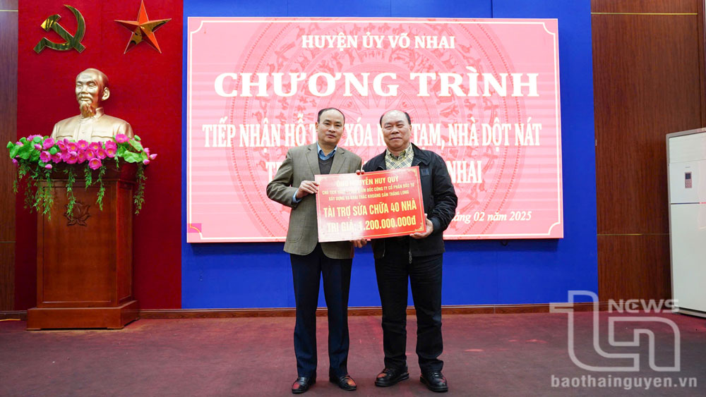Võ Nhai: Tiếp nhận trên 5 tỷ đồng hỗ trợ xóa nhà tạm, nhà dột nát