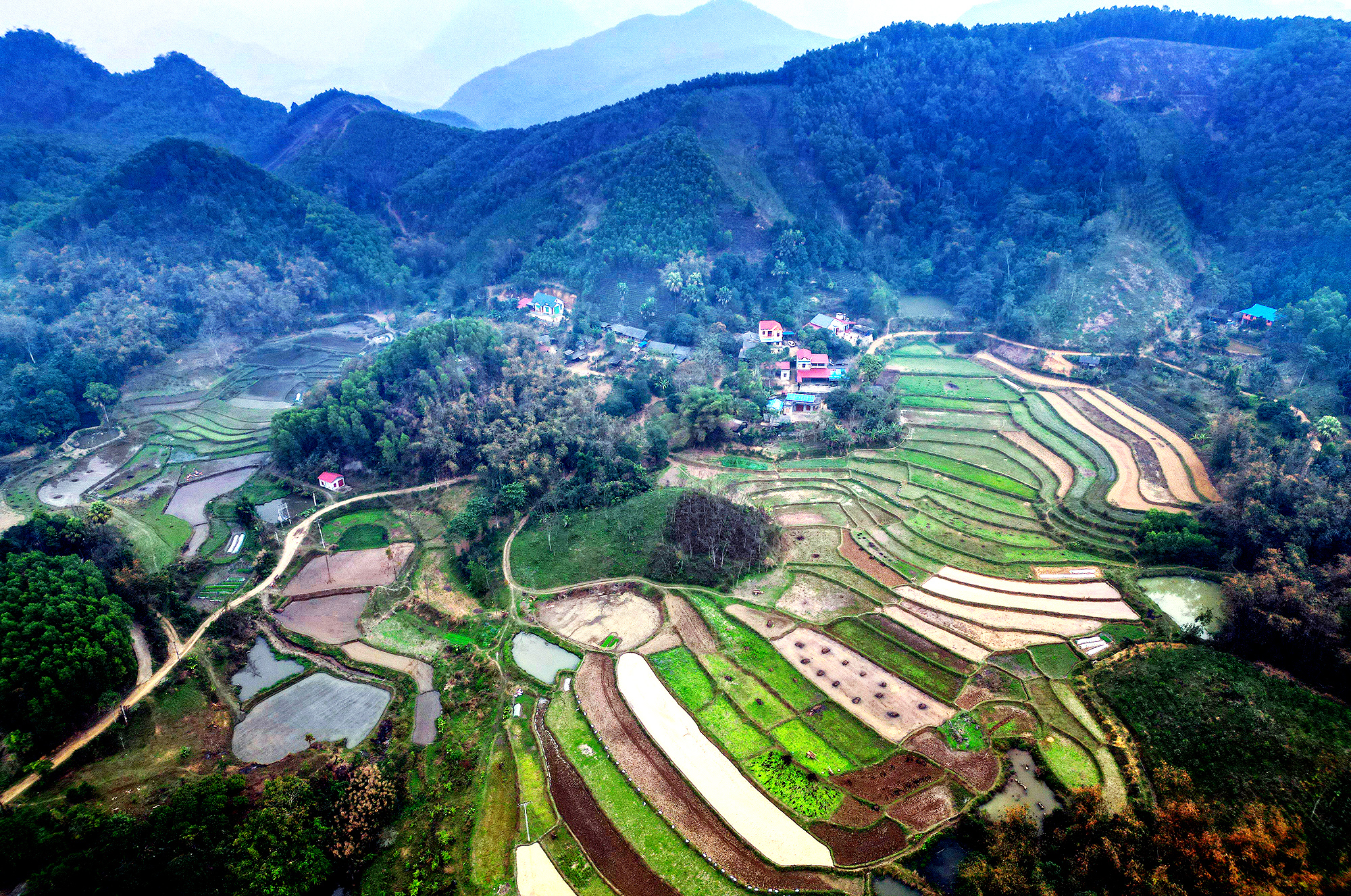Xóm Ba Họ nằm trên núi cao, đường giao thông còn nhiều khó khăn. Nhờ được phủ sóng viễn thông, dịch vụ Internet, nơi đây không còn là “vùng trắng” thông tin.