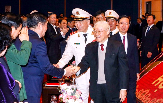 Tổng Bí thư Nguyễn Phú Trọng dự Lễ kỷ niệm 75 năm Công an nhân dân học tập, thực hiện Sáu điều Bác Hồ dạy