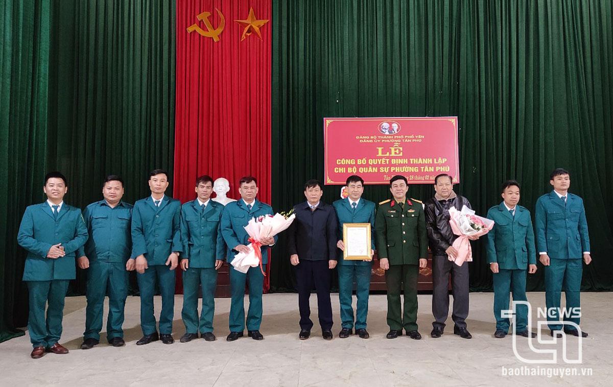 TP. Phổ Yên: Hoàn thành việc thành lập chi bộ quân sự cấp xã