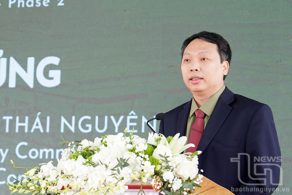 Đồng chí Chủ tịch UBND tỉnh Thái Nguyên Nguyễn Huy Dũng phát biểu tại buổi Lễ.