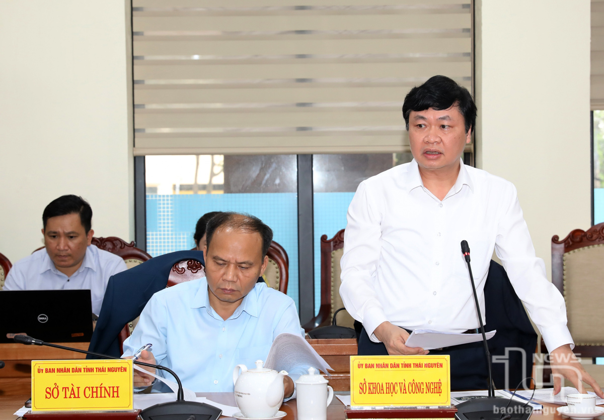 Lãnh đạo Sở Khoa học và Công nghệ Thái Nguyên phát biểu tại Hội nghị.
