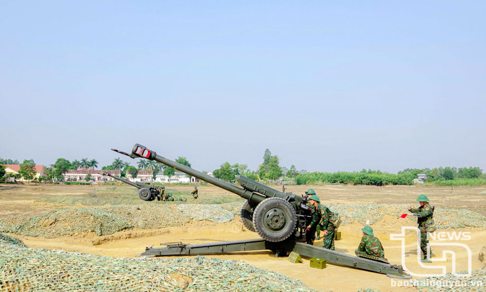 Một buổi huấn luyện pháo 152 D30 tại Tiểu đoàn 1, Lữ đoàn Pháo binh 382.