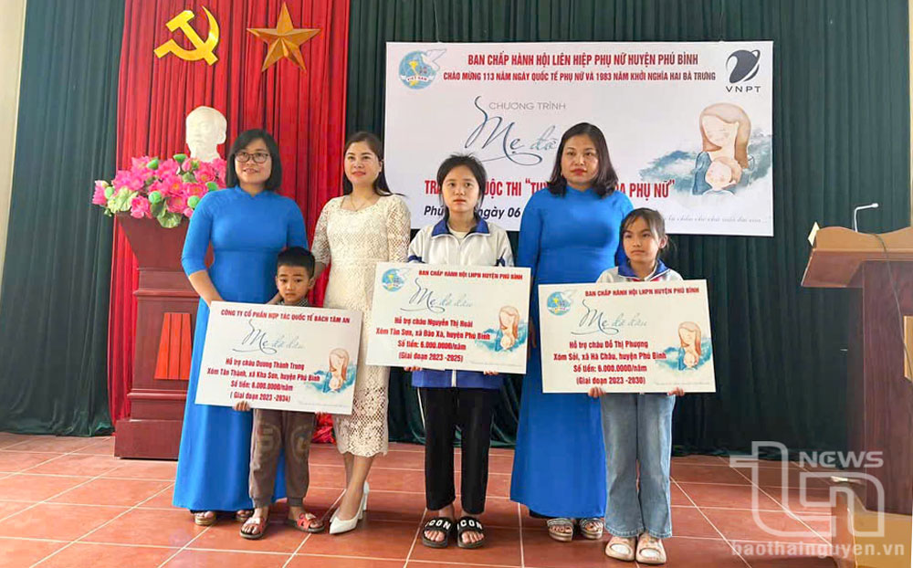 Phú Bình: 28 trẻ mồ côi, có hoàn cảnh khó khăn được nhận đỡ đầu