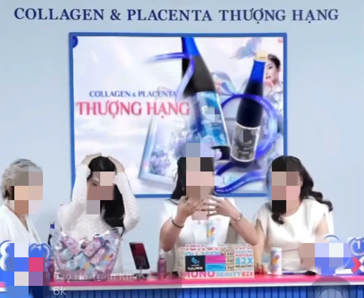 Hình ảnh cắt từ buổi livestream sản phẩm collagen.