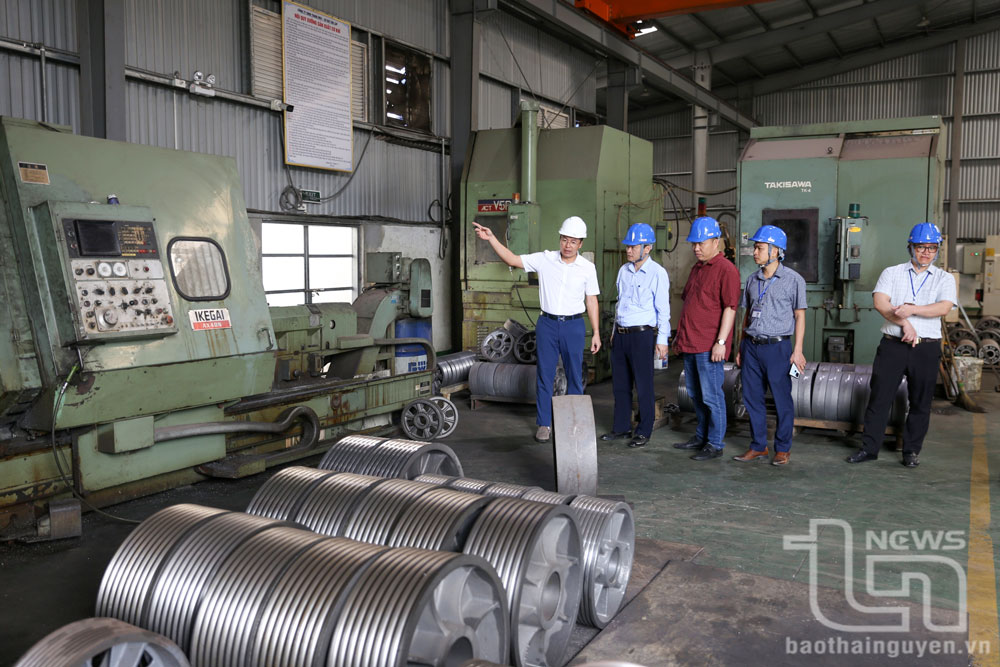 Khu vực sản xuất của Công ty TNHH Thang máy - Cơ khí Tân Lập (phường Tân Lập, TP. Thái Nguyên).