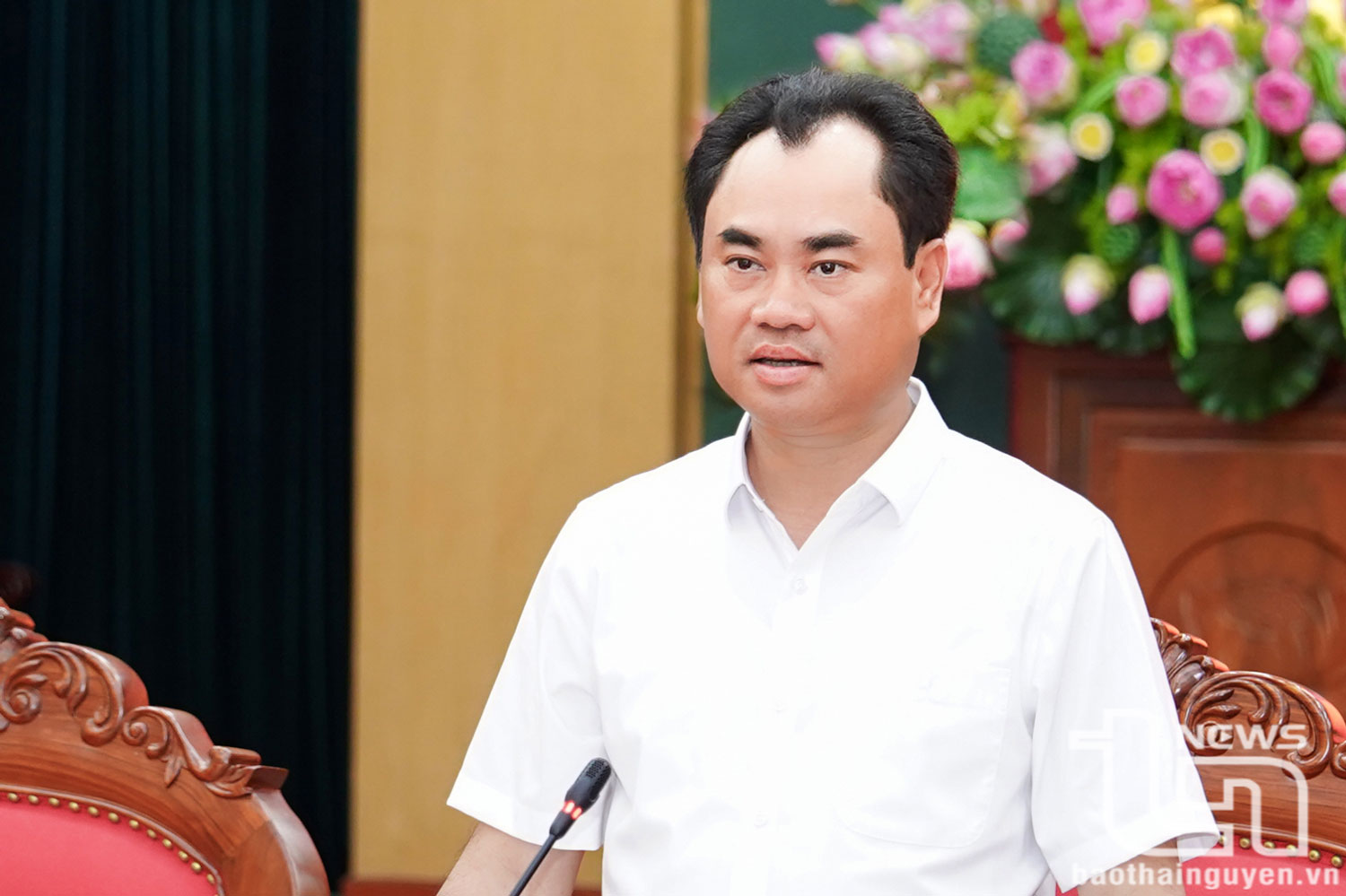Đồng chí Bí thư Tỉnh ủy Trịnh Việt Hùng phát biểu chỉ đạo.