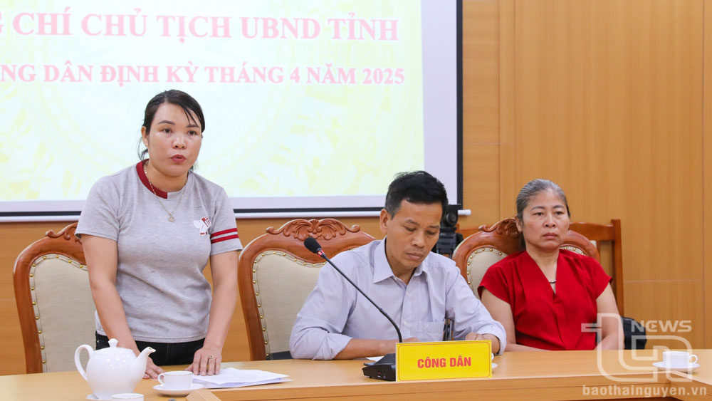Đại diện công dân nêu kiến nghị tại buổi tiếp.
