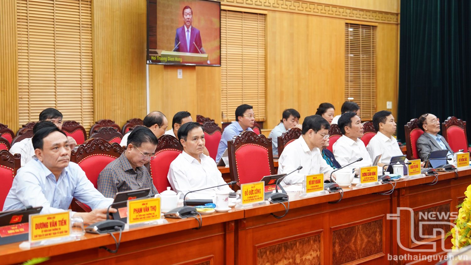 Các đại biểu dự tại điểm cầu Tỉnh ủy Thái Nguyên.