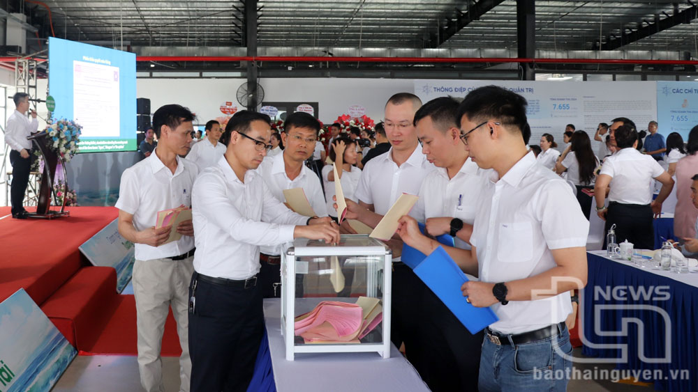 Cổ đông bỏ phiếu bầu tại Đại hội.