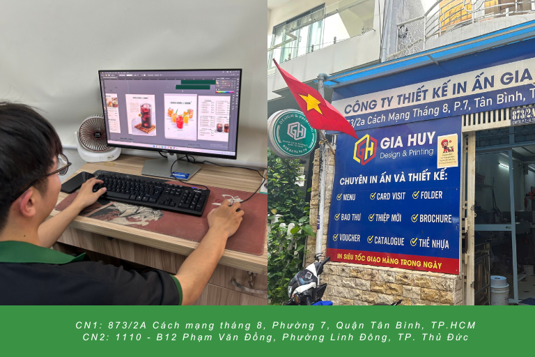 Thiết kế & In ấn Gia Huy - Đơn vị Thiết kế menu đẹp theo yêu cầu