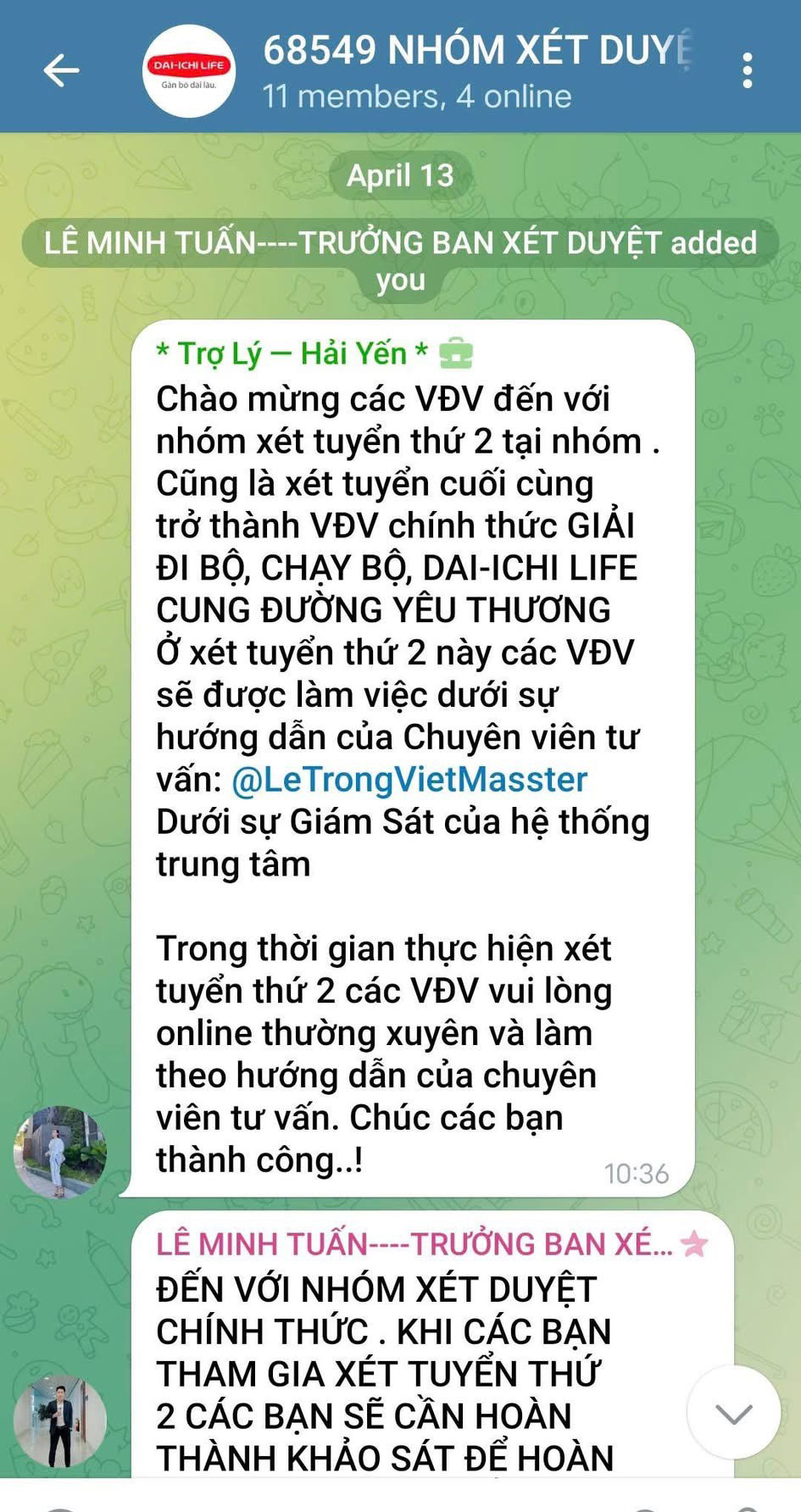 Tin nhắn của đối tượng lừa đảo.