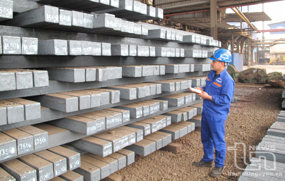Sản phẩm phôi thép của Công ty CP Luyện kim đen Thái Nguyên.