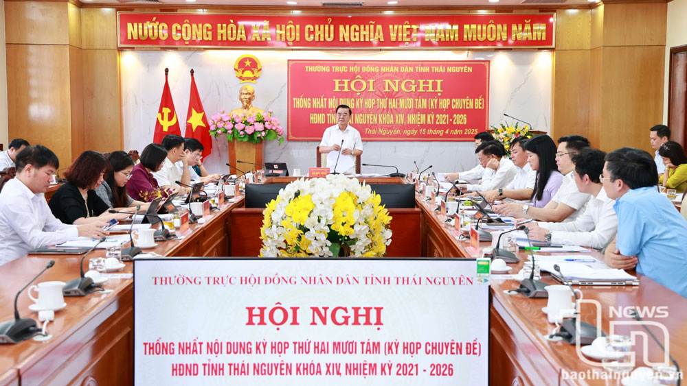 Đồng chí Phó Chủ tịch Thường trực HĐND tỉnh Đỗ Đức Công chủ trì Hội nghị.