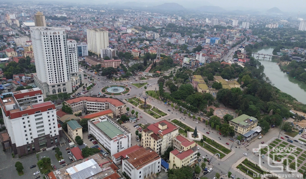 Trung tâm TP. Thái Nguyên hiện nay. Ảnh: Mạnh Hùng