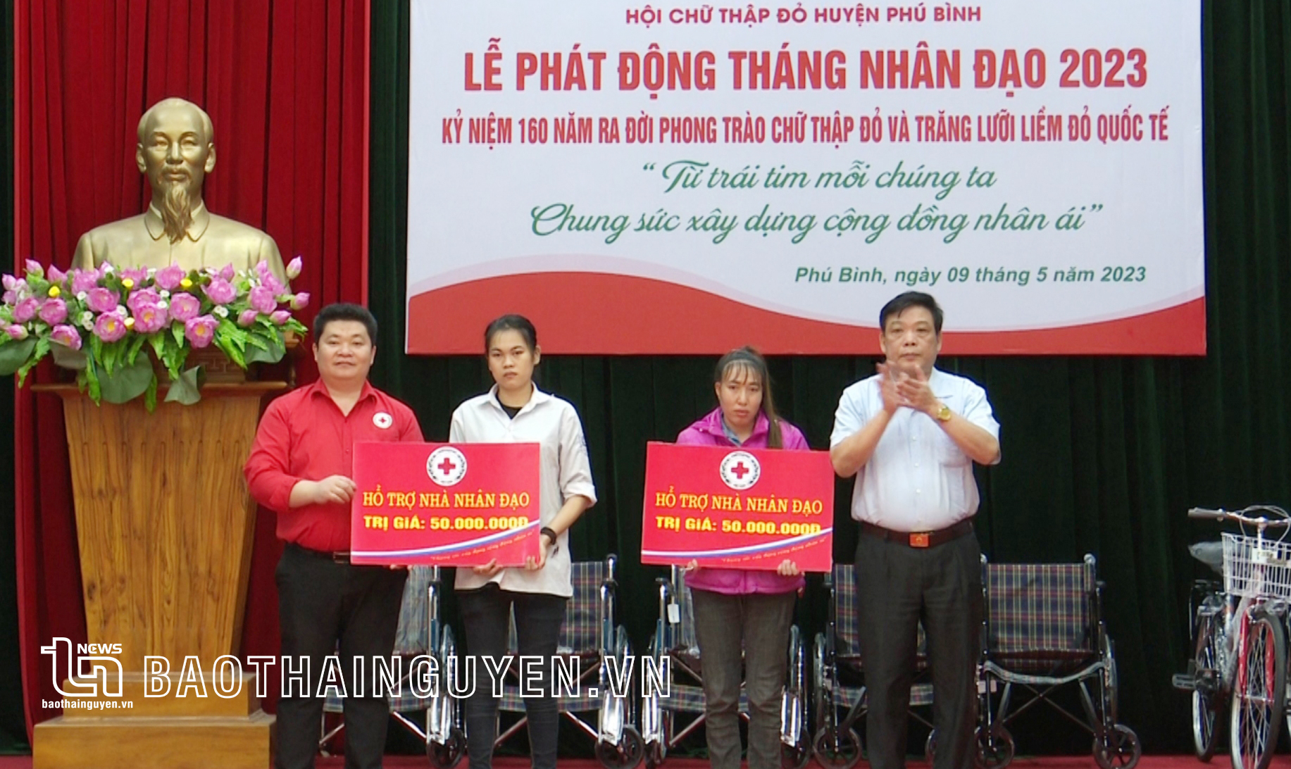 Phú Bình: Tiếp nhận trên 700 triệu đồng ủng hộ tại Lễ phát động Tháng nhân đạo