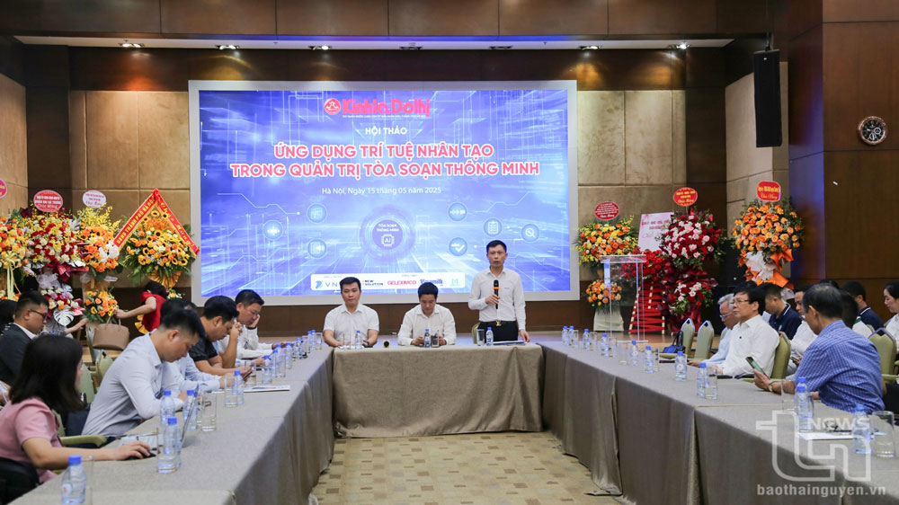 Đồng chí Nguyễn Thành Lợi, Tổng Biên tập Báo Kinh tế & Đô thị, phát biểu tại Hội thảo.