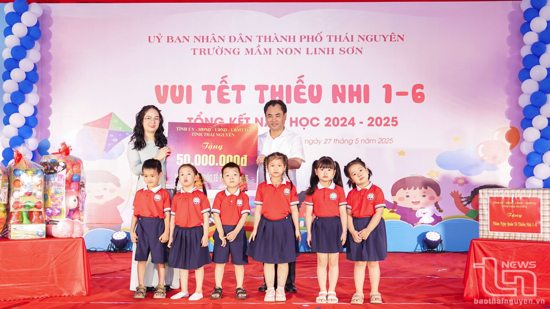 Lãnh đạo tỉnh Thái Nguyên thăm, tặng quà dịp Quốc tế Thiếu nhi