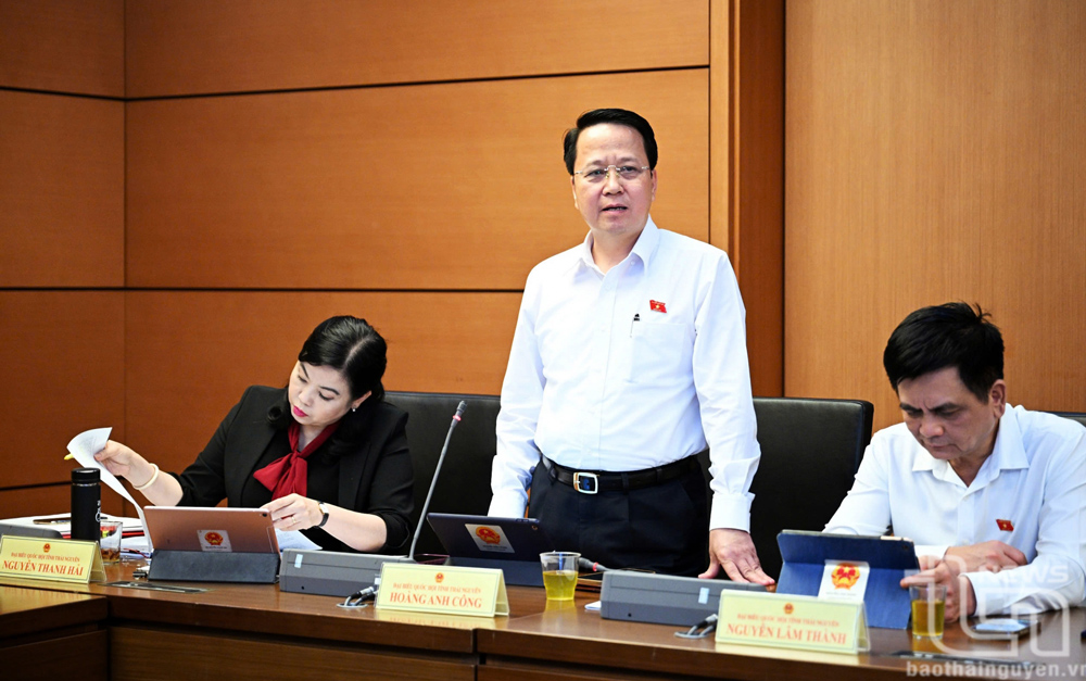 Đại biểu Hoàng Anh Công (Đoàn đại biểu Quốc hội tỉnh Thái Nguyên) tham gia ý kiến.