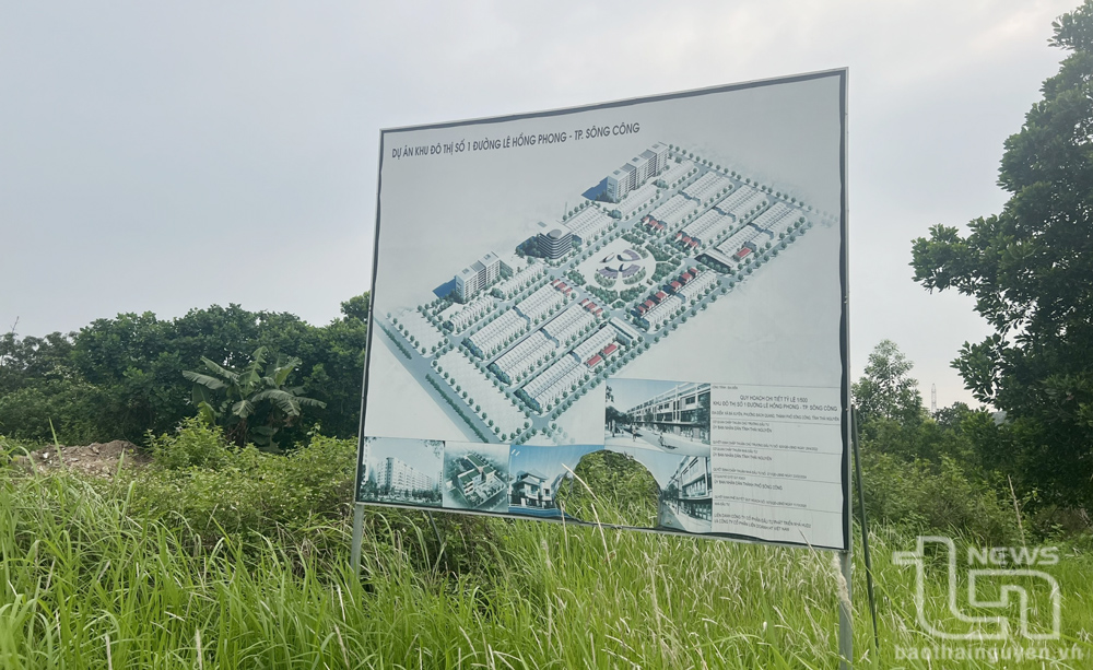 Dự án Khu đô thị số 1 (đường Lê Hồng Phong, TP. Sông Công) đã có quyết định chấp thuận chủ trương đầu tư từ năm 2022 nhưng đến nay vẫn chưa được giải phóng xong mặt bằng.