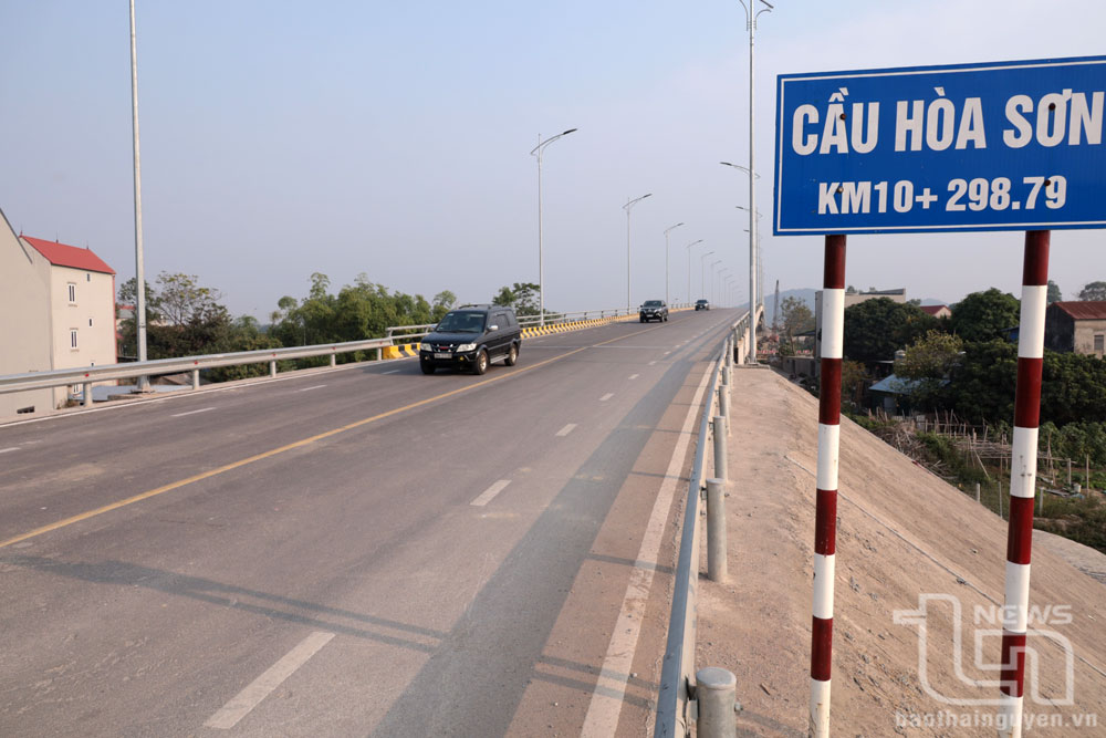 Cầu Hòa Sơn là điểm đầu thuộc dự án đường liên kết vùng kết nối tỉnh Bắc Giang - Thái Nguyên - Vĩnh Phúc.