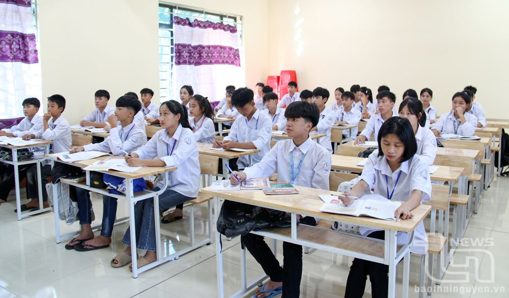 Tiết học tại Trung tâm Trung tâm Giáo dục nghề nghiệp - Giáo dục thường xuyên huyện Phú Bình.