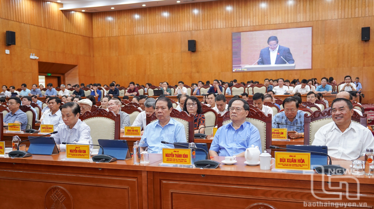 Các đại biểu dự Hội nghị tại điểm cầu Thái Nguyên.