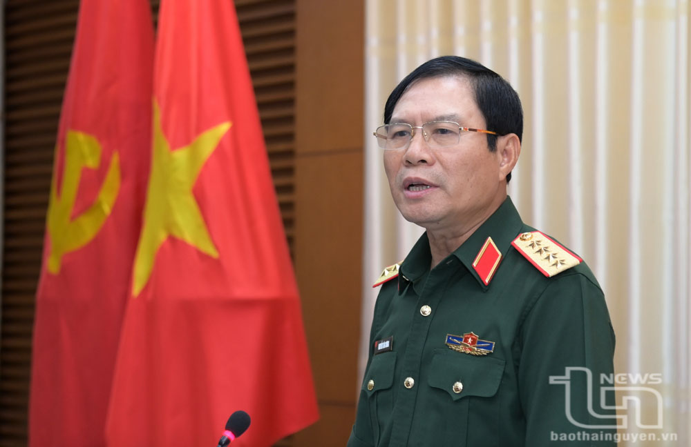 Đại tướng Nguyễn Tân Cương phát biểu chỉ đạo tại Hội nghị.