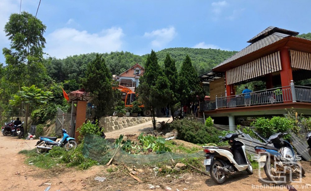 Khu vực xảy ra vụ nổ tại xóm 8, xã Phúc Tân (TP. Phổ Yên).