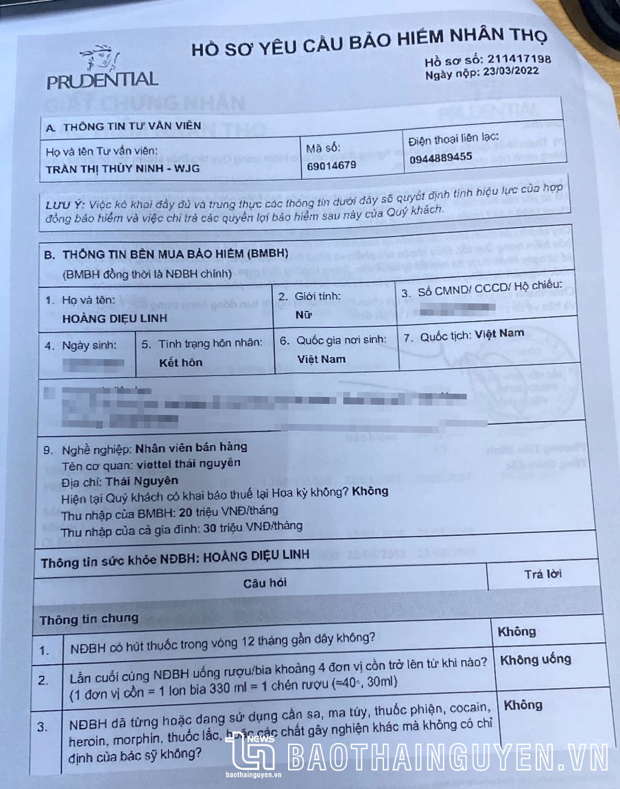 Chị Hoàng Diệu Linh là nhân viên Telesale của Viettel, mức thu nhập bị nhân viên tư vấn tự kê khai là 20 triệu đồng.