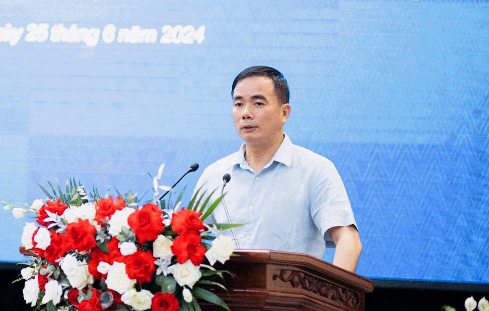 Tiến sĩ Nguyễn Văn Tuấn, Tổng Giám đốc Công ty CP Thương mại Thái Hưng, phát biểu trong buổi Lễ.