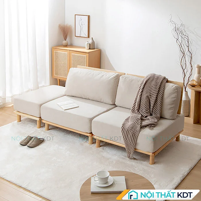 Sofa màu trắng kem phù hợp cho phong cách nhẹ nhàng, tối giản