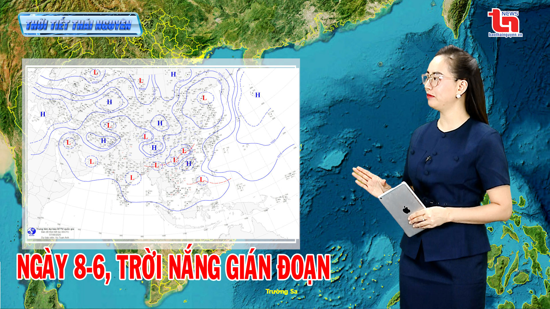 Dự báo thời tiết Thái Nguyên đêm 7/6 và ngày 8/6