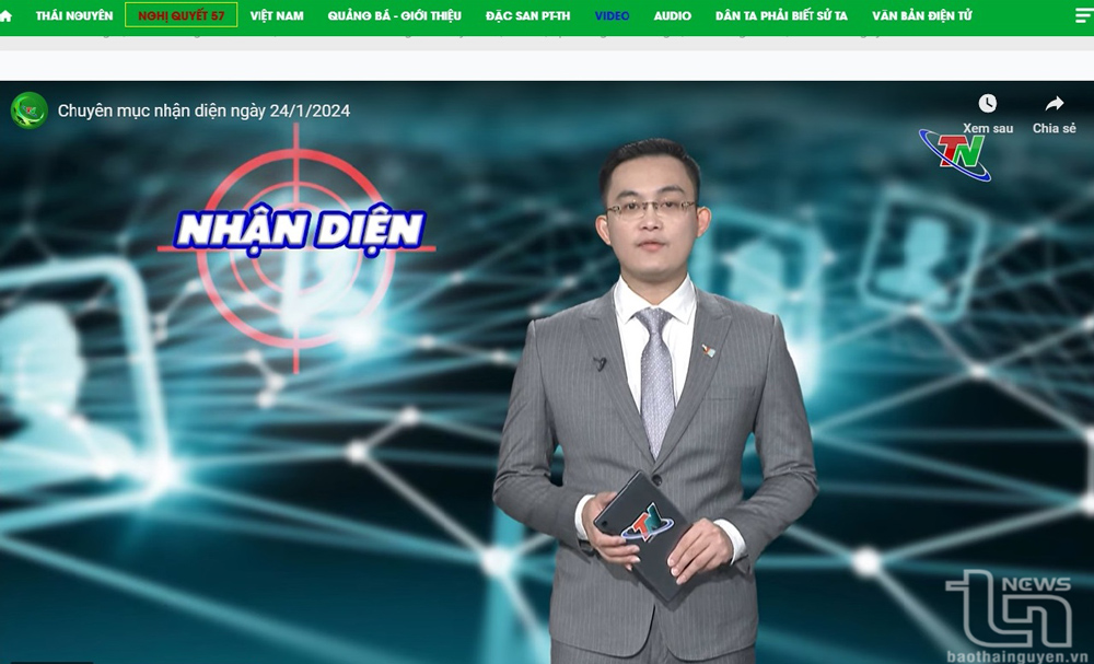 Chuyên mục “Nhận diện” của Đài Phát thanh - Truyền hình Thái Nguyên được đăng tải trên nền tảng số.