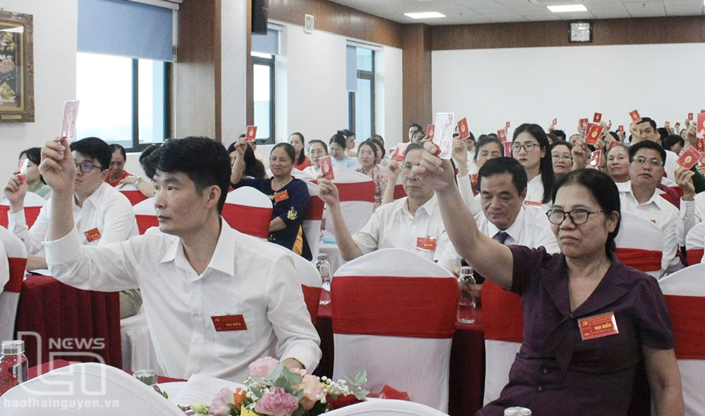 Các đại biểu biểu quyết tại Đại hội.