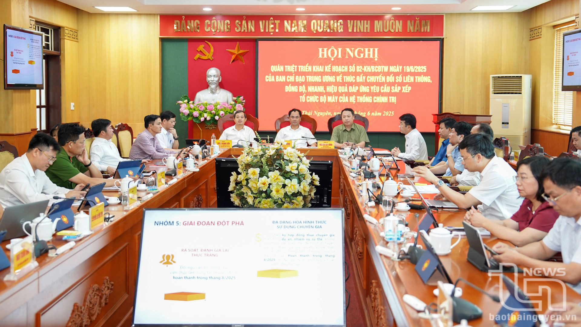các đại biểu dự Hội nghị tại điểm cầu tỉnh Thái Nguyên.