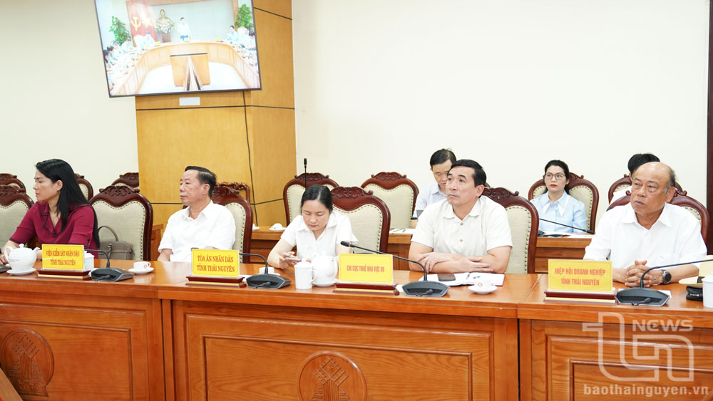 Các đại biểu dự Hội nghị tại điểm cầu Thái Nguyên.