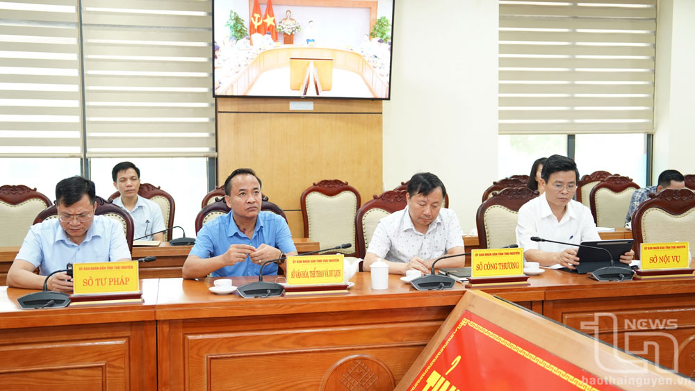Các đại biểu dự Hội nghị tại điểm cầu Thái Nguyên.