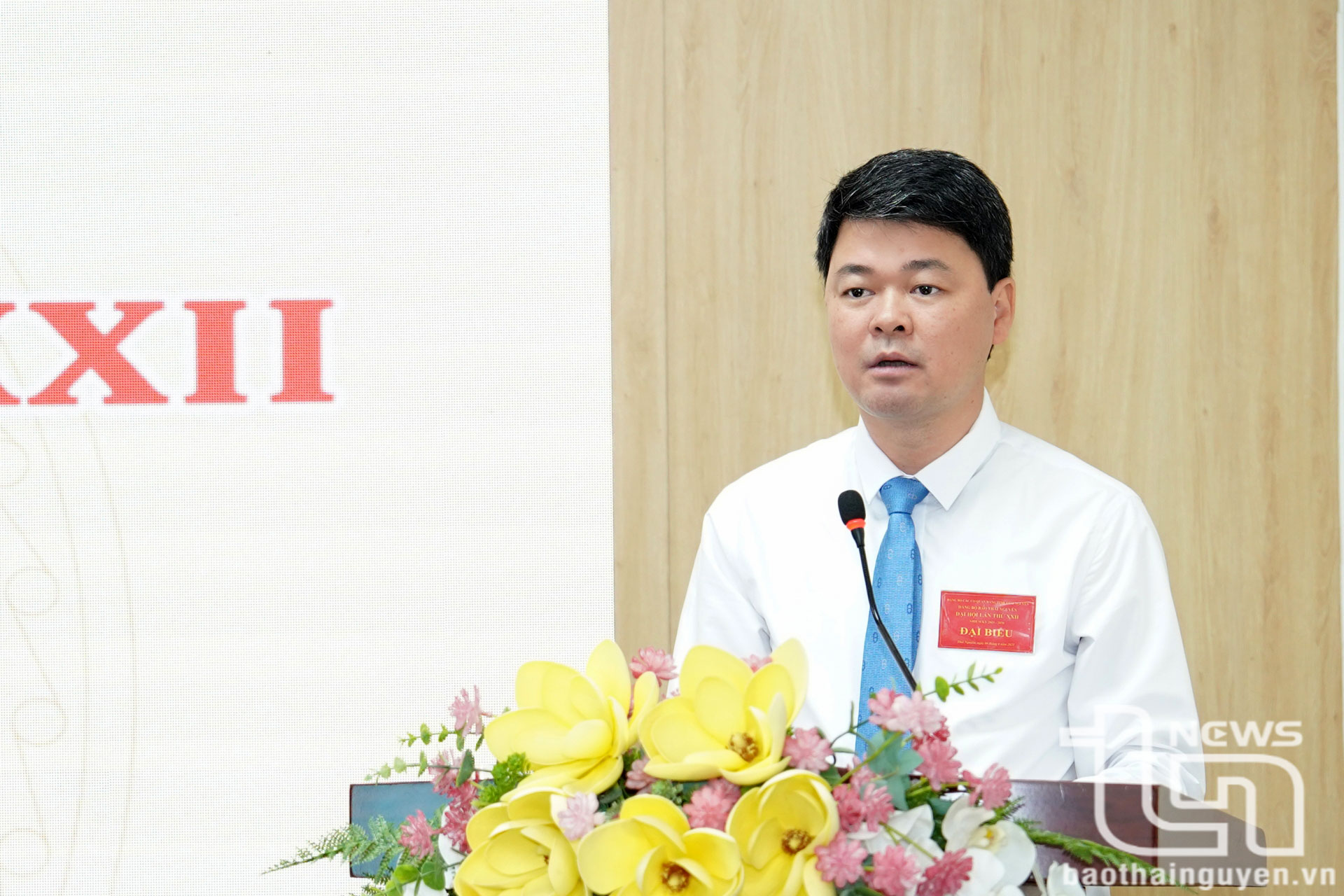 Phát biểu khai mạc Đại hội, đồng chí Nguyễn Ngọc Sơn, Bí thư Đảng ủy, Tổng Biên tập Báo Thái Nguyên