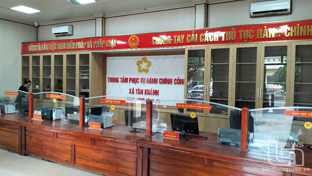 Trung tâm Phục vụ hành chính công xã Tân Khánh sẵn sàng đi vào hoạt động phục vụ người dân địa phương.