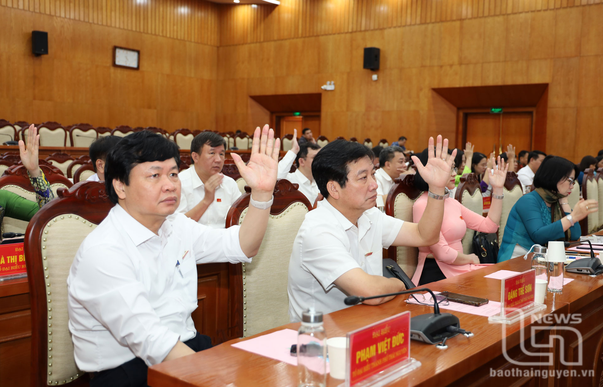 Các đại biểu biểu quyết thông qua nghị quyết tại Kỳ họp.