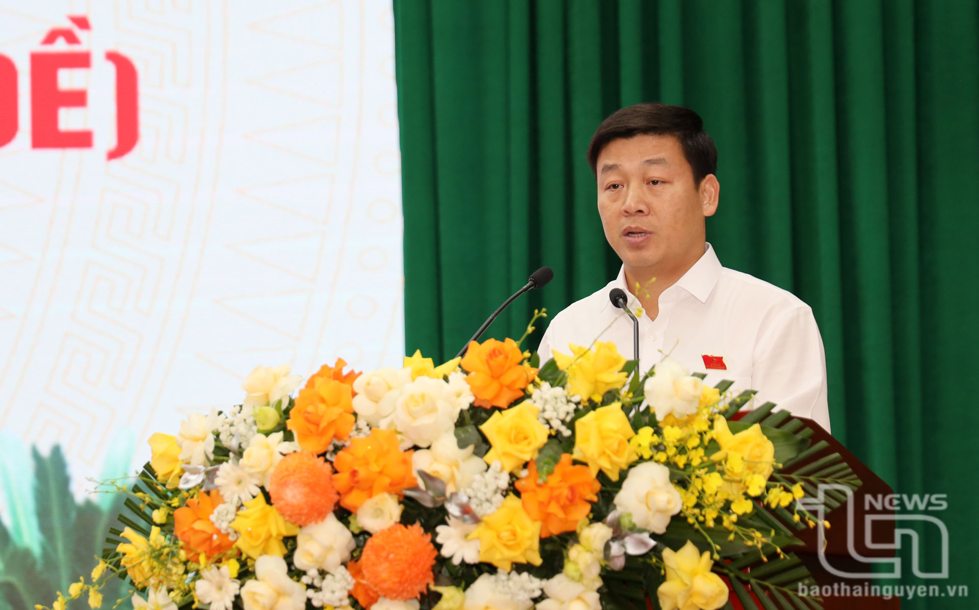 Đại biểu trình bày dự thảo nghị quyết tại Kỳ họp.
